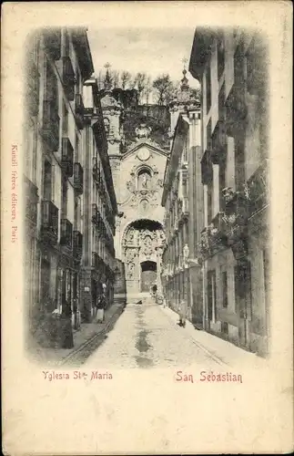 Ak Donostia San Sebastian Baskenland, St. Maria Kirche