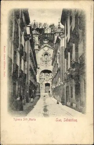 Ak Donostia San Sebastian Baskenland, St. Maria Kirche