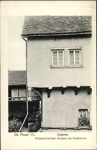 Ak Cobern Kobern Gondorf an der Mosel, Morgensternartiger Ausgang des Eckpfostens, Die Mosel III.