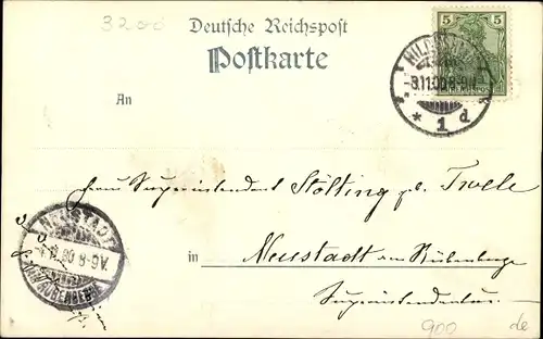 Litho Hildesheim in Niedersachsen, Kaiser Wilhelm Reiterdenkmal, Enthüllungsfeier 15.10.1900