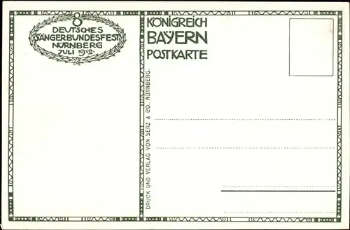 Ak Nürnberg in Mittelfranken Bayern, 8. Deutsches Sängerbundesfest, 27. - 31.7.1912