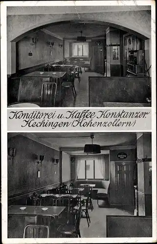 Ak Hechingen im Zollernalbkreis, Konditorei Café Konstanzer, Inneres