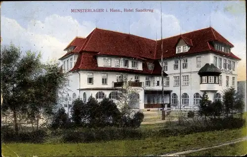 Ak Munster im Heidekreis, Truppenübungsplatz Munsterlager, Hotel Sandkrug