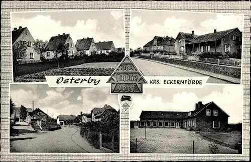 Ak Osterby in Schleswig Holstein, Teilansichten vom Ort, Reihenhäuser