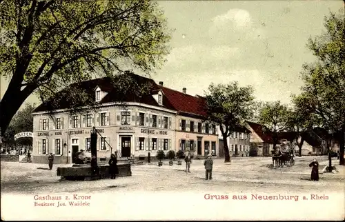 Ak Neuenburg am Rhein Baden, Gasthaus zur Krone