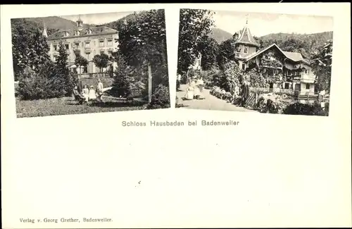 Ak Badenweiler im Schwarzwald, Schloss Hausbaden