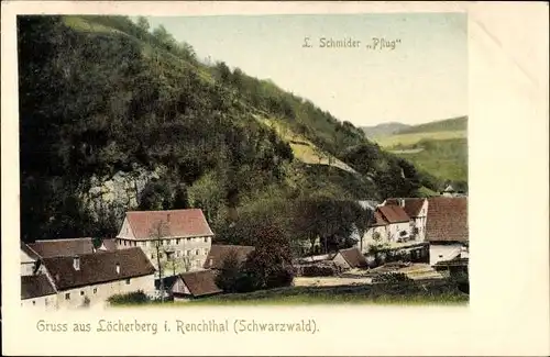 Ak Löcherberg Oppenau im Schwarzwald, Pflug, L. Schmider, Teilansicht
