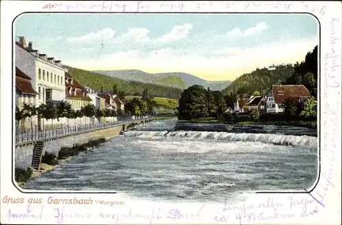 Ak Gernsbach im Murgtal Schwarzwald, Teilansicht