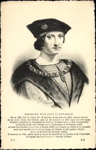 Ak Charles VIII, König von Frankreich