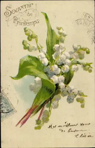 Präge Ak Maiglöckchen, Blumenstrauß, Kitsch