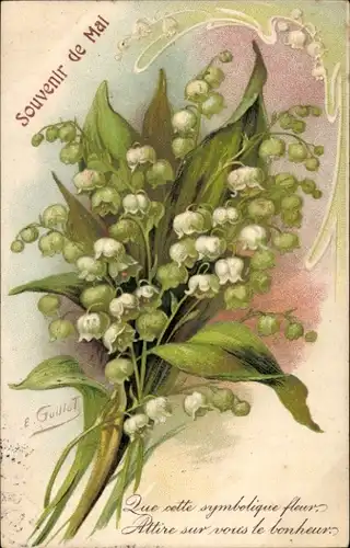 Präge Künstler Ak Maiglöckchen, Blumenstrauß, Kitsch