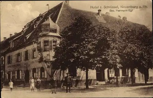 Ak Neuenburg am Rhein Baden, Hotel zum Schlüssel