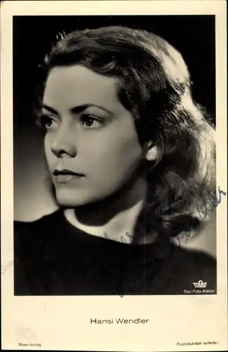 Ak Schauspielerin Hansi Wendler, Portrait, Autogramm