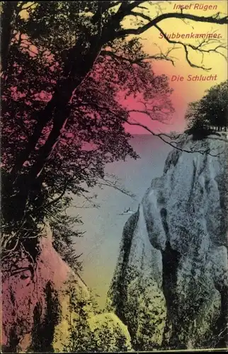 Ak Stubbenkammer Sassnitz auf Rügen, Die Schlucht
