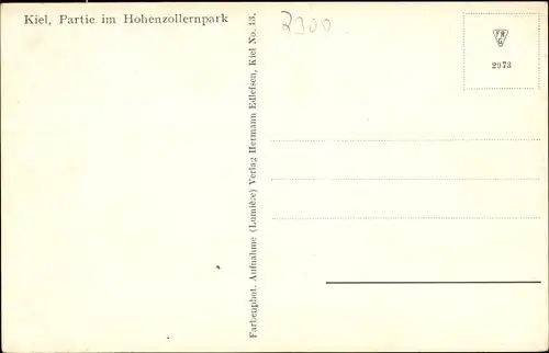 Ak Kiel Schleswig Holstein, Hohenzollernpark