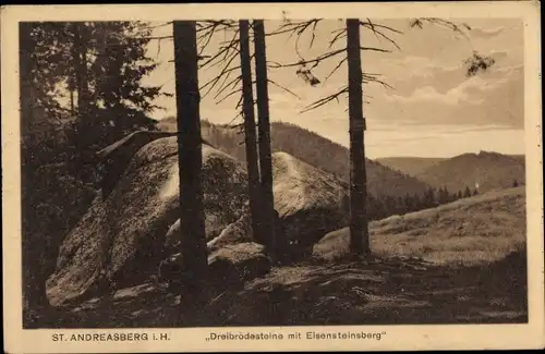 Ak Sankt Andreasberg Braunlage im Oberharz, Dreibrodesteine, Eisensteinsberg