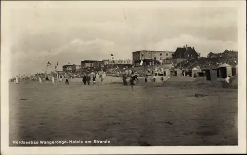 Ak Nordseebad Wangerooge in Ostfriesland, Hotels am Strand