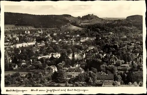 Ak Bad Kissingen Unterfranken Bayern, Blick vom Jagdhaus auf den Ort