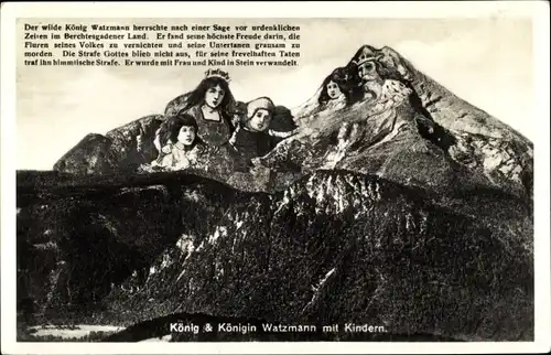 Ak König Watzmann mit Familie, Berggesichter