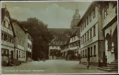 Ak Amorbach im Odenwald Unterfranken, Marktplatz