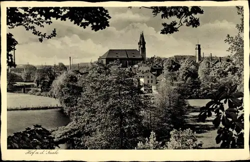 Ak Hof an der Saale Oberfranken Bayern, Teilansicht