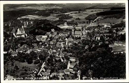 Ak Gößweinstein Oberfranken, Stadtansicht, Fliegeraufnahme