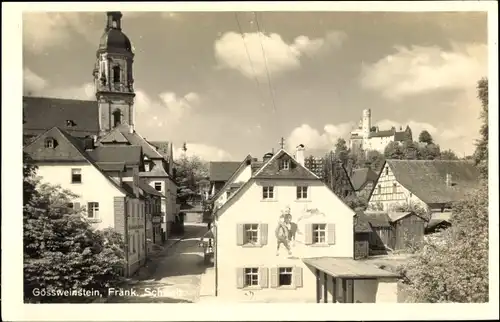 Ak Gößweinstein im Kreis Forchheim Oberfranken, Straßenpartie an der Kirche