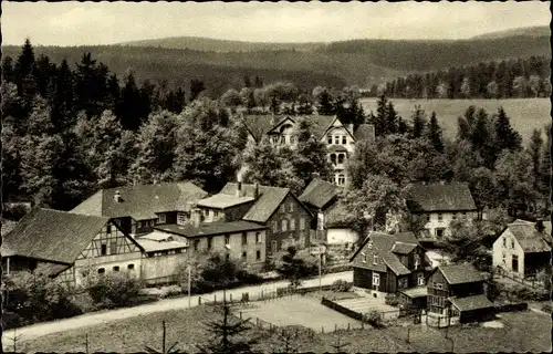 Ak Buntenbock Clausthal Zellerfeld Oberharz, Pension Höhlen, Teilansicht