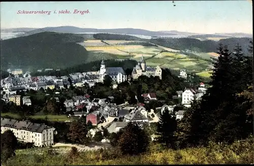 Ak Schwarzenberg im Erzgebirge Sachsen, Gesamtansicht