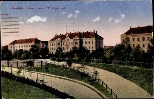 Ak Zwickau in Sachsen, Kaserne Infanterie Regiment 133