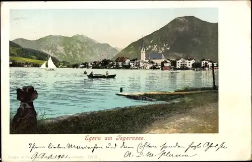 Ak Egern am Tegernsee Oberbayern, Uferpartie, Purger 1269