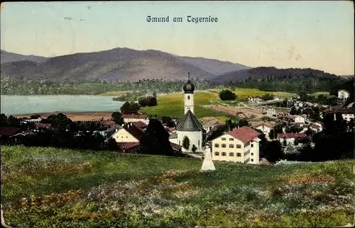 Ak Gmund am Tegernsee Oberbayern, Teilansicht