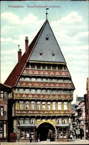 Ak Hildesheim in Niedersachsen, Knochenhaueramtshaus