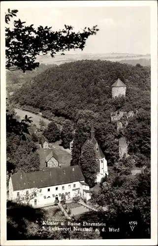 Ak Neustadt an der Wied, Kloster und Ruine Ehrenstein, Luftbild