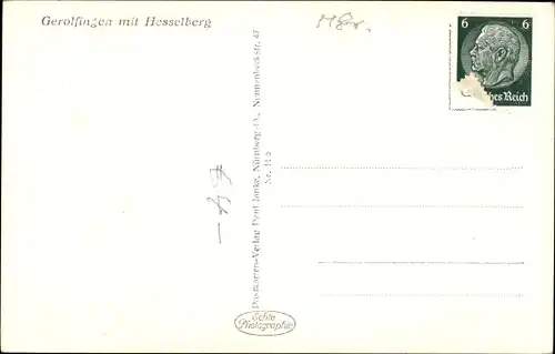 Ak Gerolfingen in Mittelfranken Bayern, Hesselberg, Brücke, Kirche