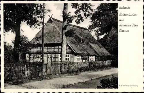 Ak Walsrode im Heidekreis, Heidemuseum mit Hermann Löns Zimmer, Aufnahme Scheling