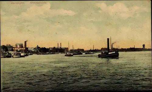 Ak Uerdingen Krefeld am Niederrhein, Rheinansicht, Schiffe