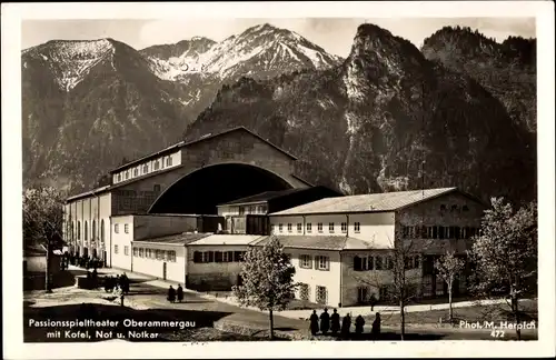 Ak Oberammergau in Oberbayern, Passionsspieltheater, Kofel, Not und Notkar