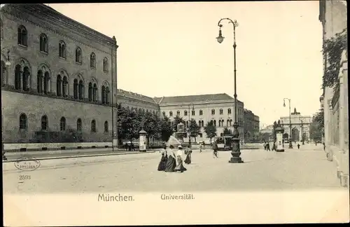 Ak München, Universität, Litfaßsäule