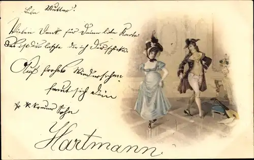 Litho Tanzpaar, Tanz, Liebespaar