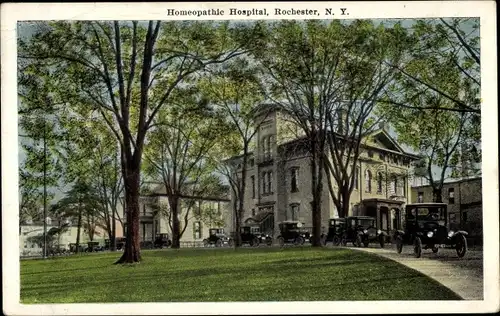 Ak Rochester New York USA, Homöopathisches Krankenhaus