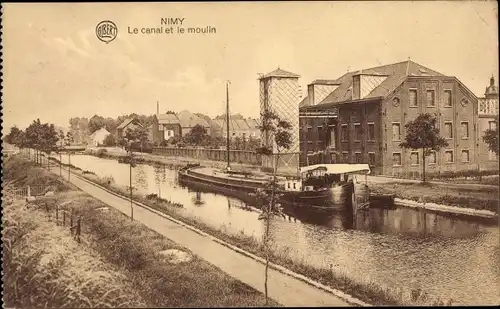 Ak Nimy Hennegau Wallonien, le canal et le moulin