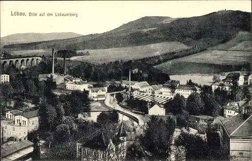 Ak Löbau in der Oberlausitz Sachsen, Gesamtansicht, Löbauerberg