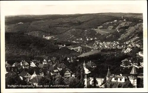 Ak Degerloch Stuttgart in Württemberg, Blick vom Aussichtsturm