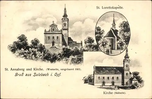 Künstler Ak Sulzbach Rosenberg Fränkische Alb Oberpfalz, St. Annaberg, Kirche, Lorettokapelle
