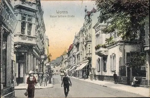 Ak Worms am Rhein, Kaiser Wilhelm Straße