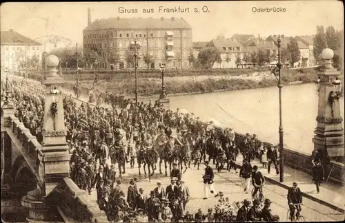 Ak Frankfurt an der Oder, Oderbrücke