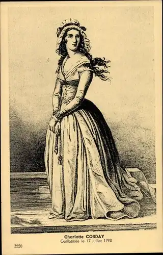 Ak Charlotte Corday, Guillotinee am 17. Juli 1793