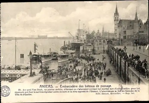 Ak Anvers Antwerpen Flandern, Hafen, Anlegestelle