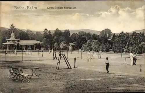 Ak Baden Baden am Schwarzwald, Lawn Tennis Spielplatz